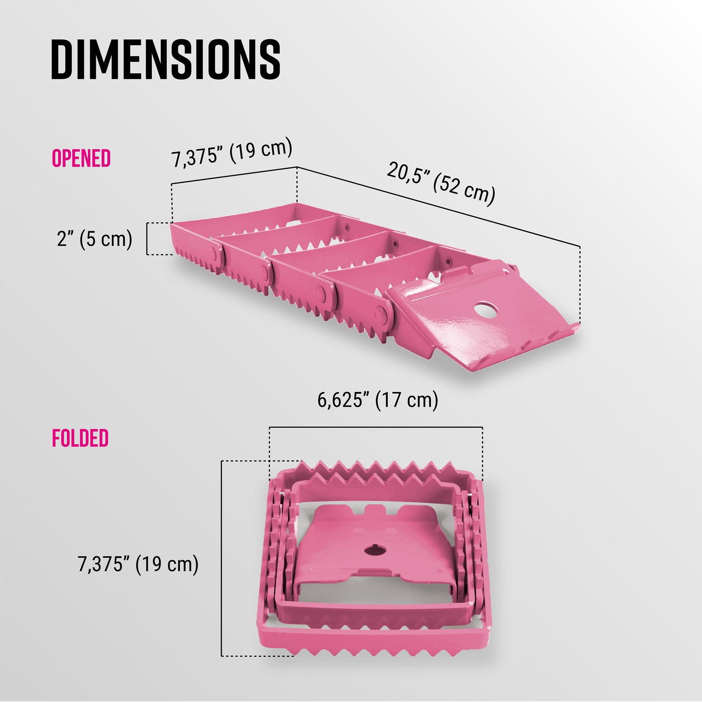 Foldable Steel Pink Traction Aids